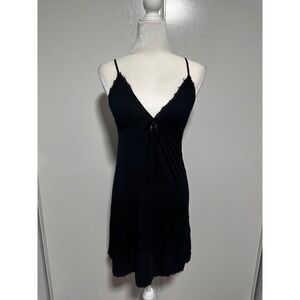 Old Navy Intimates Black Lace Trim V Neck Cami Slip Dress Size Medium